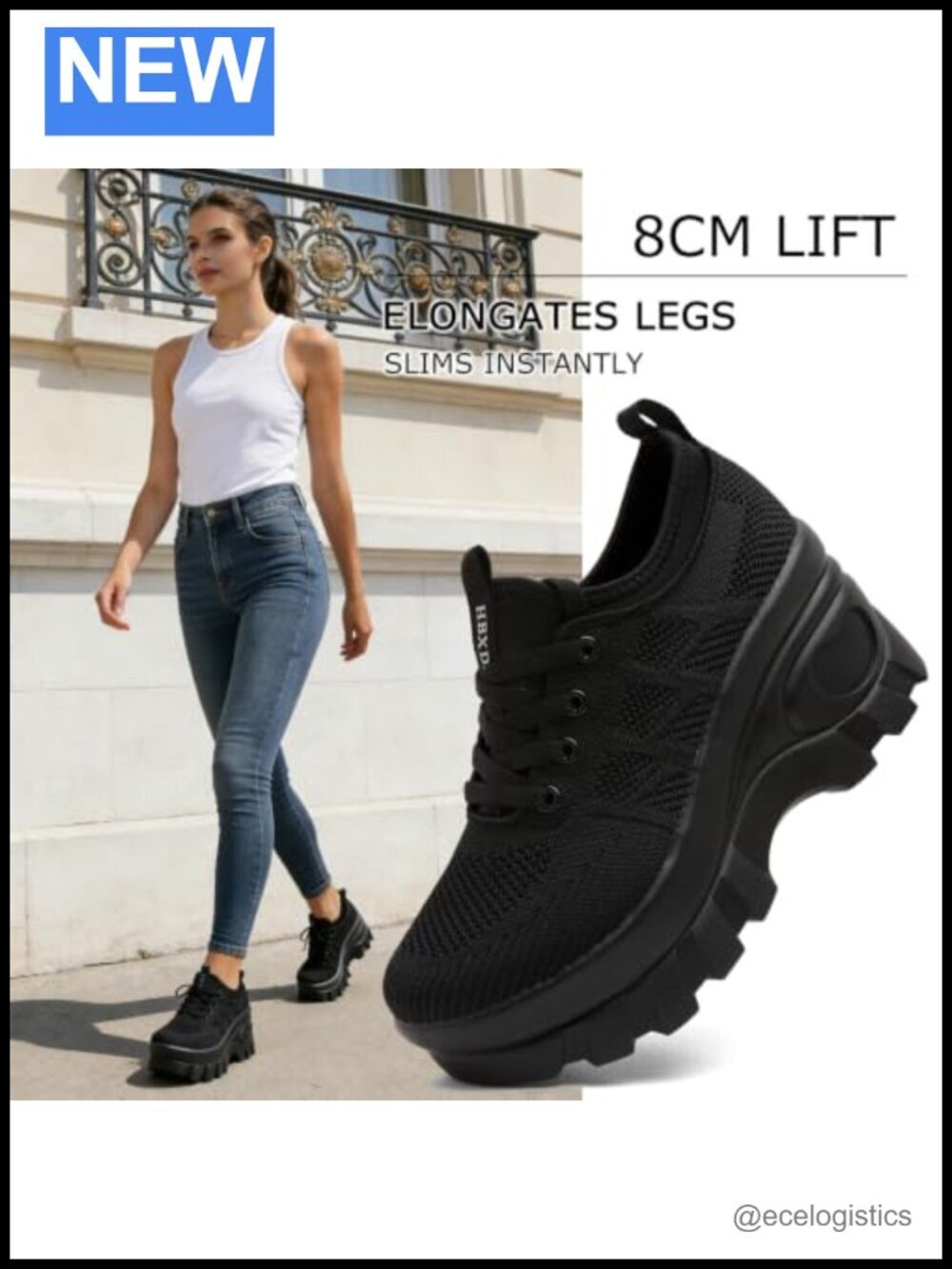Chunky Platform Wedge Walking Sneakers Breathable Knit Orthopedic Lace-Up